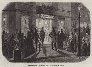 Een Bonbonwinkel in Parijs op Oudejaarsavond door Alfred Andre Geniole